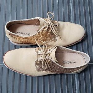 Women's glitter Sperry oxfords